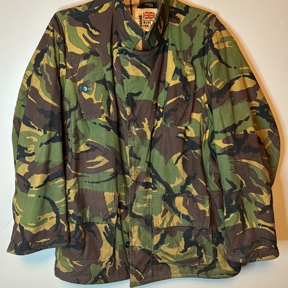 Vintage British Army Acrylic Pile Flannel Lined Combat Jacket Heavyweight Camo L - Picture 2 of 8